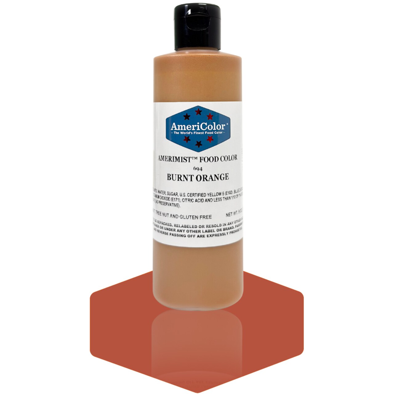 AmeriColor, Burnt Orange, 9 Ounce, AmeriMist Airbrush Food Coloring